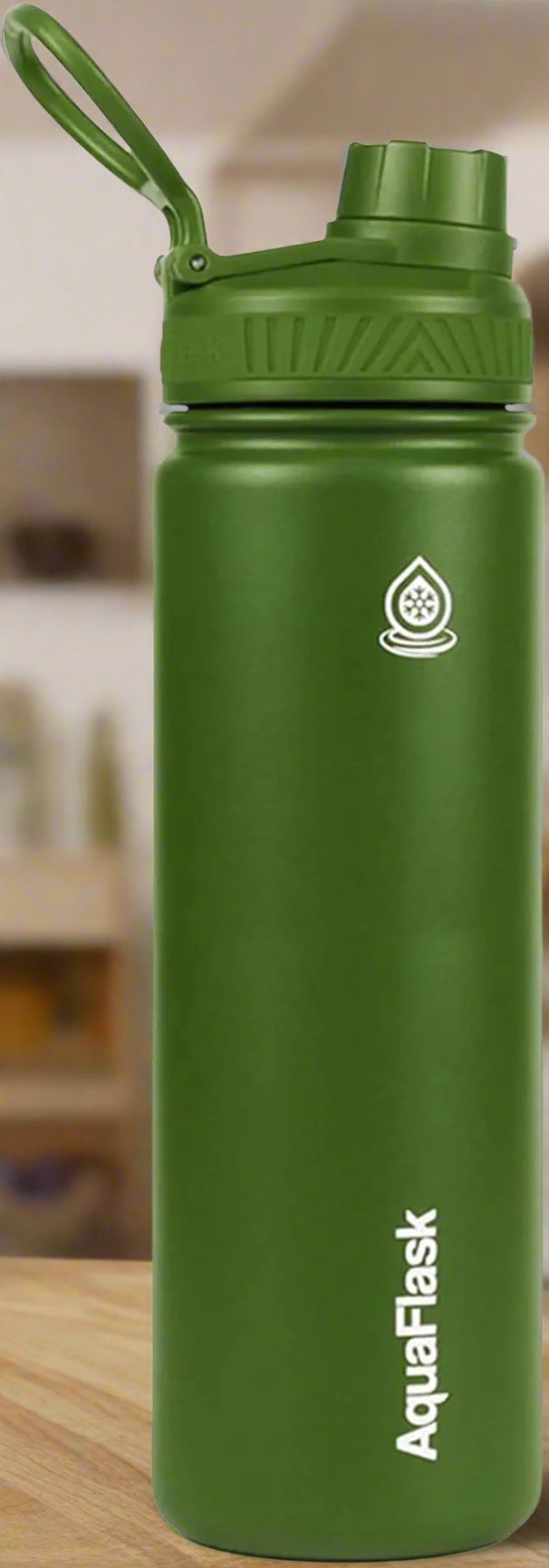 AquaFlask 22oz insulated water bottle, ideal for school or work.

