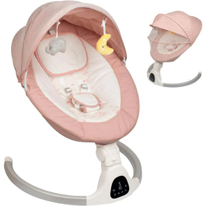 Electric Baby Swing - Touch Screen, 5 Speeds, Portable, Bluetooth, Lullabies, Timer, 5-Point Harness for Infants & Toddlers