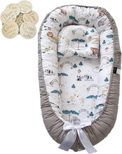 Load image into Gallery viewer, Baby Nest for Newborn and Babies,Double Sided,Baby Bassinet for Bed/Lounger/Nest/Pod/Cot Bed/Sleeping, Breathable,100% Cotton Hypoallergenic,with Pillow,Portable