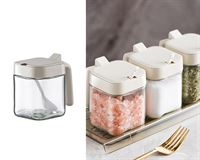 Load image into Gallery viewer, GLASS SEASONING JAR WITH SPOON 300ML