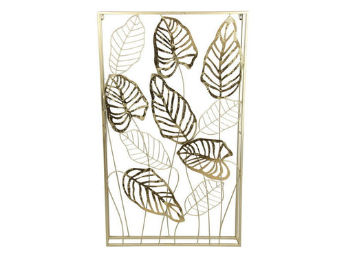 Modern Metal Wall Sculpture Gold Leaf