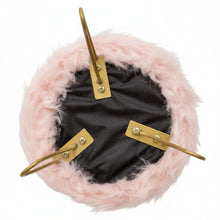 Load image into Gallery viewer, Faux Fur Shaggy Pink 3-Legged Child Stool/ Footstool