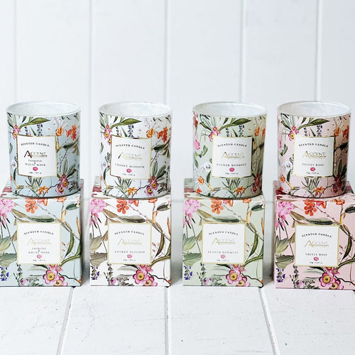 Our 210g Floral Luxe Scented Candle in Glass Jar are luxurious scented candles, which will warm any living space with its gorgeous scents. These candles come encased in a contemporary glass vessel to suit any space. Perfect gift or home decor item.| Bliss Gifts & Homewares | Unit 8, 259 Princes Hwy Ulladulla | South Coast NSW | Online Retail Gift & Homeware Shopping | 0427795959, 44541523