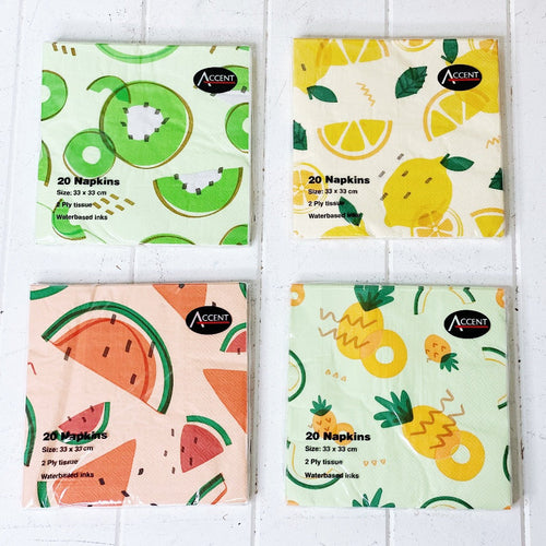 Bring colour to your next event with our gorgeous Fruity Summer Napkins. Whether you need napery for an event or party, or are just looking for a small gift, or everyday use the Fruity Summer Napkins range has something for everyone.| Bliss Gifts & Homewares | Unit 8, 259 Princes Hwy Ulladulla | South Coast NSW | Online Retail Gift & Homeware Shopping | 0427795959, 44541523