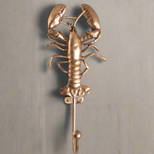 Load image into Gallery viewer, Lobster Brass Wall Hook