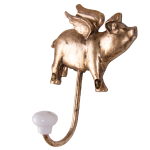 Load image into Gallery viewer, Flying Pig Wall Hook – Antique Gold