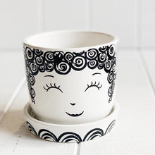 Load image into Gallery viewer, Our quirky black and white Hipster Face pots are full of personality and style. Perfect for having fun while displaying your favourite plants, they look great on a window sill or on a shelf. Four fun styles to choose from. Shop online. AfterPay available. Australia wide Shipping | Bliss Gifts &amp; Homewares - Unit 8, 259 Princes Hwy Ulladulla - 0427795959, 44541523 