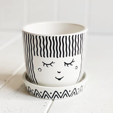 Load image into Gallery viewer, Our quirky black and white Hipster Face pots are full of personality and style. Perfect for having fun while displaying your favourite plants, they look great on a window sill or on a shelf. Four fun styles to choose from. Shop online. AfterPay available. Australia wide Shipping | Bliss Gifts &amp; Homewares - Unit 8, 259 Princes Hwy Ulladulla - 0427795959, 44541523 