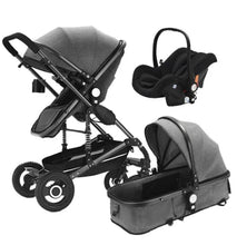 Load image into Gallery viewer, Grey push chair set for newborn

