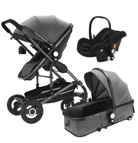 Grey push chair set for newborn

