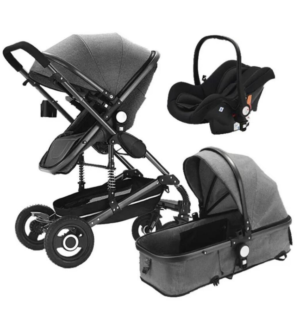 Grey push chair set for newborn

