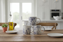Load image into Gallery viewer, ELEGANT BLUE FLORAL Coffee Mugs NEW BONE CHINA MUG 360ml
