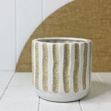 Load image into Gallery viewer, Give your vibrant and colourful potted plants and flowers and incredibly stylish home in our Ivory Pots. Our Ivory pots come in two different styles, stripe and square.| Bliss Gifts &amp; Homewares | Unit 8, 259 Princes Hwy Ulladulla | South Coast NSW | Online Retail Gift &amp; Homeware Shopping | 0427795959, 44541523