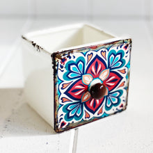 Load image into Gallery viewer, Our Moroccan Draw Pots are Bright and Colourful with Moroccan inspired patterns, and are perfect as a mini plant or succulent pot or great as a little keep sake, trinket container. Available in 6 patterns. Shop online. AfterPay available. Australia wide Shipping | Bliss Gifts &amp; Homewares - Unit 8, 259 Princes Hwy Ulladulla - 0427795959, 44541523 