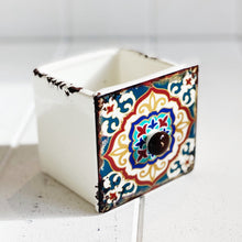 Load image into Gallery viewer, Our Moroccan Draw Pots are Bright and Colourful with Moroccan inspired patterns, and are perfect as a mini plant or succulent pot or great as a little keep sake, trinket container. Available in 6 patterns. Shop online. AfterPay available. Australia wide Shipping | Bliss Gifts &amp; Homewares - Unit 8, 259 Princes Hwy Ulladulla - 0427795959, 44541523 