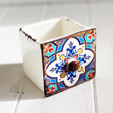 Load image into Gallery viewer, Our Moroccan Draw Pots are Bright and Colourful with Moroccan inspired patterns, and are perfect as a mini plant or succulent pot or great as a little keep sake, trinket container. Available in 6 patterns. Shop online. AfterPay available. Australia wide Shipping | Bliss Gifts &amp; Homewares - Unit 8, 259 Princes Hwy Ulladulla - 0427795959, 44541523 