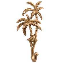 Load image into Gallery viewer, Our Islander Palm Tree Wall Hook has two brass swaying palm trees and a single hook. This little beauty is great to hang your keys, hat or towels. Our Islander Palm Tree Wall Hook comes with screws ready to hang. Add a touch of the tropics to your decor.| Bliss Gifts &amp; Homewares | Unit 8, 259 Princes Hwy Ulladulla | South Coast NSW | Online Retail Gift &amp; Homeware Shopping | 0427795959, 44541523