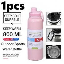 Load image into Gallery viewer, Double Vacuum Stainless Steel Bottle with Straw Lid -800ml