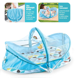 Portable Folding Baby Bed - Blue