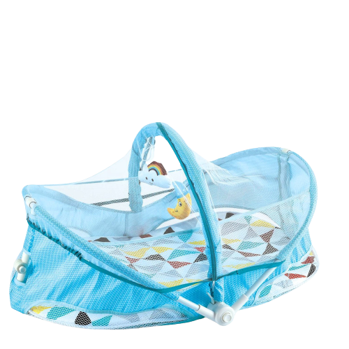 Portable Folding Baby Bed - Blue