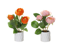 Load image into Gallery viewer, Elegant Artificial Rose Arrangement in Textured Ceramic Pot – 20cm