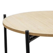 Load image into Gallery viewer, Round Lightwood Side Table with shelf