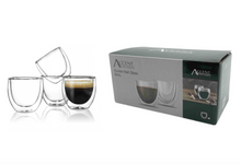 Load image into Gallery viewer, Premium Glass Coffee Mug Set of 2 – Double Wall Insulation, 3 Sizes(80ml, 250ml, 350ml)