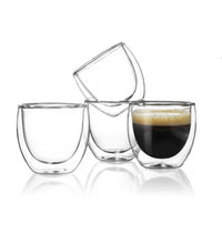 Load image into Gallery viewer, Premium Glass Coffee Mug Set of 2 – Double Wall Insulation, 3 Sizes(80ml, 250ml, 350ml)