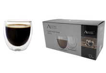 Load image into Gallery viewer, Premium Glass Coffee Mug Set of 2 – Double Wall Insulation, 3 Sizes(80ml, 250ml, 350ml)