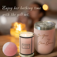 Load image into Gallery viewer, Luxury 7-in-1 Self Care Gift Set (Hamper)– Rose Spa Pamper Box - Bath Bomb, Candle, Tumbler, Silk Eye Mask &amp; More "Gift for Her"