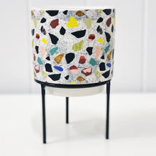 Load image into Gallery viewer, Showcase your favourite plants, succulents, and flowers with the beautiful and unique Terrazzo Pots on Stand in Small. Approx size: 10x10x10cm. Ceramic. Drainage hole and plug for your convenience.| Bliss Gifts &amp; Homewares | Unit 8, 259 Princes Hwy Ulladulla | South Coast NSW | Online Retail Gift &amp; Homeware Shopping | 0427795959, 44541523