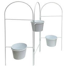 Load image into Gallery viewer, Three Tier White Planter Stand with Pots