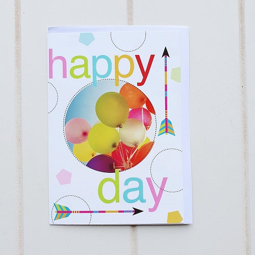 Happy Birthday Arrows + Balloons Birthday Greeting Card. Enjoy this Happy birthday card for all ages, Card says 