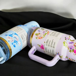 Floral pattern Love Shack 40oz insulated coffee cup