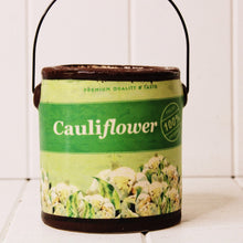 Load image into Gallery viewer, These funky ceramic Retro Garden Vegetable Print Planters are the perfect rustic pot to put on display in your home or plant your favourite herb or plant inside | 8 styles available | Ceramic rustic tin can look | 11.5 x 12cm | Drainage hole and plug | Shop online or in-store | AfterPay available | Australia wide Shipping | Unit 8, 259 Princes Hwy Ulladulla | South Coast NSW | 0427795959, 44541523