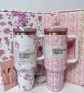 Vintage inspired Love Shack floral tumbler for daily use