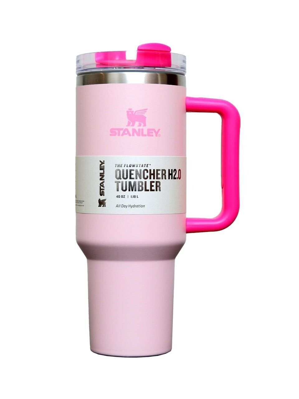 Flamingo Pink - Winter Stanley Quencher H2.0 Flow State Tumbler 40oz Cup