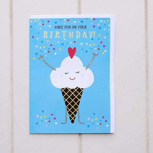 Happy Ice-cream Birthday Greeting Card. I Scream, you scream we all scream for this energetic little ice cream birthday card. Perfect for that birthday boy or girl who just can't resist their sweet tooth. | Bliss Gifts & Homewares | Unit 8, 259 Princes Hwy Ulladulla | South Coast NSW | Online Retail Gift & Homeware Shopping | 0427795959, 44541523