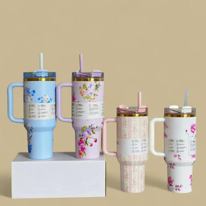 Love Shack 40oz floral tumbler vintage inspired insulated gift