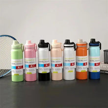 Load image into Gallery viewer, Double Vacuum Stainless Steel Bottle with Straw Lid -800ml