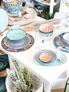 Moroccan Style Dinner Plate Large – perfect for serving dinner or large meals - Moroccan Style Dinnerware - Mix & Match - 27cmW x 2cmH - wide range of colours and patterns - Commercial Grade quality - Patterns Picked at random |Bliss Gifts & Homewares - Unit 8, 259 Princes Hwy Ulladulla - Shop Online - 0427795959, 44541523 - Australia wide shipping – AfterPay Available 