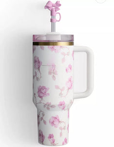 Stylish floral Love Shack tumbler vintage inspired