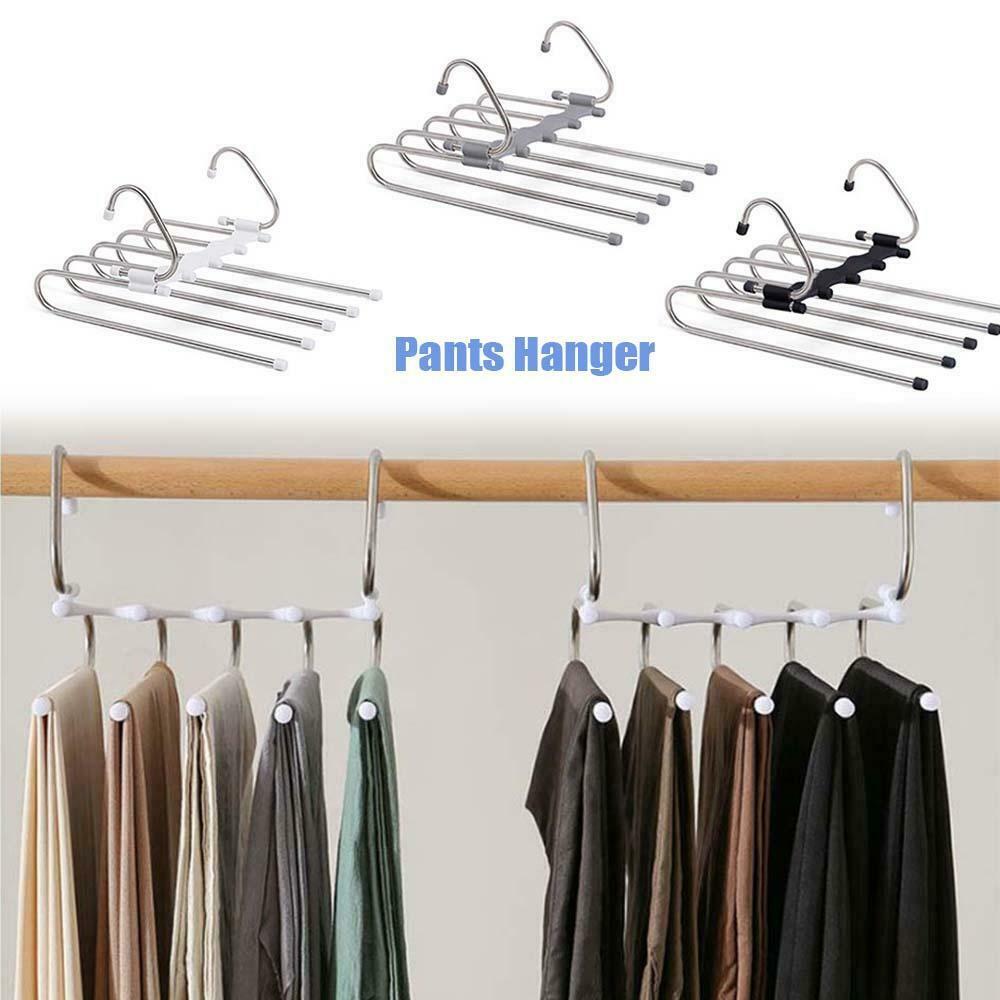 5 in 1 Multi-Functional Pants Rack | Stainless Steel Magic Wardrobe ...