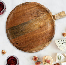 Load image into Gallery viewer, Salt&amp;Pepper’s VAULT Paddle Round - 50.5x40cm - Handcrafted from mango wood with a lovely engraved edging detail and side handles - Shop online. AfterPay available. Australia wide Shipping | Bliss Gifts &amp; Homewares - Unit 8, 259 Princes Hwy Ulladulla - 44541523