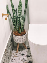 Load image into Gallery viewer, Elevate the look of your plant or floral display with our White Wicker pot Holder - Small. Indoor plants are on trend and our stylish Wicker planters are perfect for showing off your gorgeous greenery. Shop online. AfterPay available. Australia wide Shipping. | Bliss Gifts &amp; Homewares | Unit 8, 259 Princes Hwy Ulladulla | South Coast NSW | 0427795959, 44541523