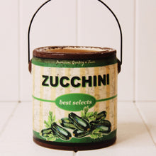 Load image into Gallery viewer, These funky ceramic Retro Garden Vegetable Print Planters are the perfect rustic pot to put on display in your home or plant your favourite herb or plant inside | 8 styles available | Ceramic rustic tin can look | 11.5 x 12cm | Drainage hole and plug | Shop online or in-store | AfterPay available | Australia wide Shipping | Unit 8, 259 Princes Hwy Ulladulla | South Coast NSW | 0427795959, 44541523