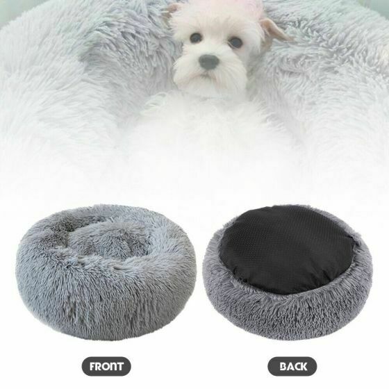 New Warm Comfy Calming Dog/Cat Bed Round Super Soft Plush Pet Bed Marshmallow