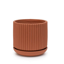 Load image into Gallery viewer, Be the best plant parent you can be with our Amana planter. Made from terracotta with a unique rib texture, our planter can go out on your verandah, your windowsill or even on the corner of your work desk. 19x18cm.| Bliss Gifts &amp; Homewares | Unit 8, 259 Princes Hwy Ulladulla | South Coast NSW | Online Retail Gift &amp; Homeware Shopping | 0427795959, 44541523