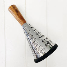 Load image into Gallery viewer, Make a statement in your kitchen with our Acacia and Stainless Steel Grater. A high quality Stainless Steel Grater that is both functional and beautiful with an Acacia wood handle. Non slip silicone base. 26cm. Shop online.  | Bliss Gifts &amp; Homewares | Unit 8, 259 Princes Hwy Ulladulla | South Coast NSW | Online Retail Gift &amp; Homeware Shopping | 0427795959, 44541523