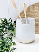 Load image into Gallery viewer, Beacon White Utensil Holder - Salt&amp;Pepper - 13x15cm - crafted from fine-quality and long-lasting stoneware. Generously sized holder. Will keep your benchtop clean and organised. |Bliss Gifts &amp; Homewares - Unit 8, 259 Princes Hwy Ulladulla - Shop Online &amp; In store - 0427795959, 44541523 - Australia wide shipping